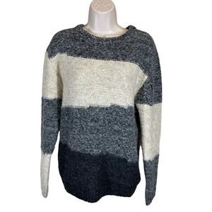 C&A oversized knit sweater neutral stripes women’s XS cozy casual